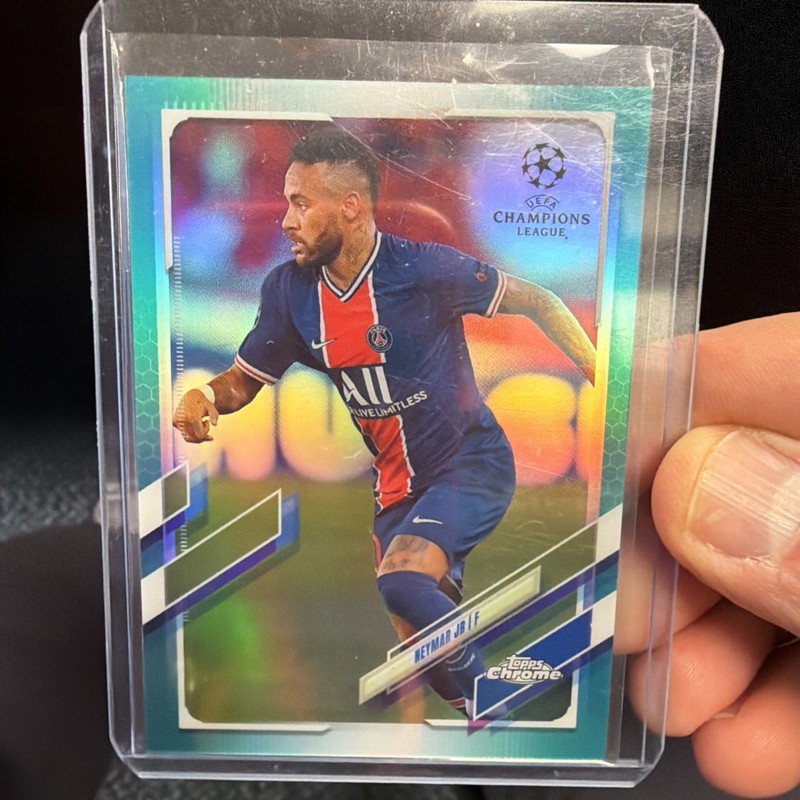 NEYMAR JR. 2020-21 TOPPS CHROME UEFA CHAMPIONS LEAGUE TEAL REFRACTOR #D 5/199🔥