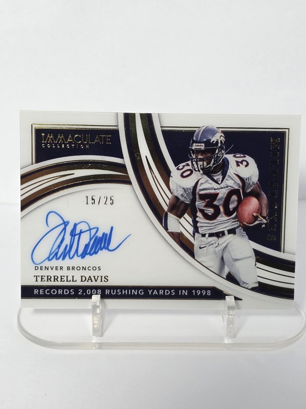 2022 Panini Immaculate Collection Terrell Davis Auto /25 Broncos Milestones 🔥🔥