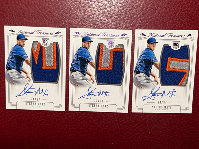🔥(3) 2015 National Treasures PURPLE STEVEN MATZ Auto RPA *NAMEPLATE* Jersey /37