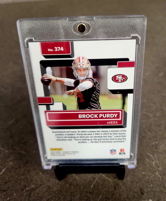 2022 Donruss Rated Rookie Brock Purdy #374 Red Press Proof 49ers RC view 2