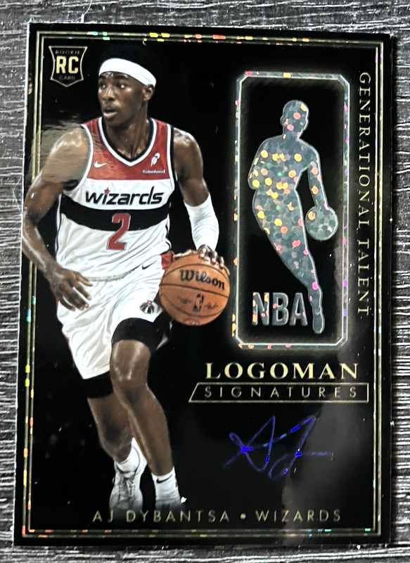 FAN-MADE WIZARDS AJ Dybantsa Sparkle Blast NBA Logoman CUSTOM Sticker Card SSP