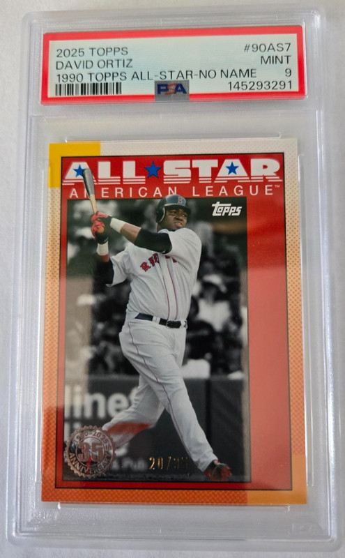 2025 Topps Series 2 Red Sox 1990 All-Stars David Ortiz No Name 20/35 PSA 9