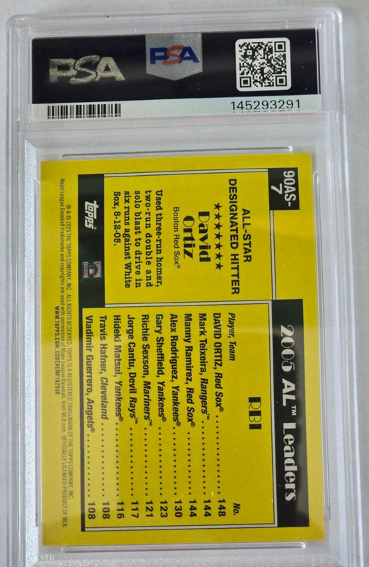 2025 Topps Series 2 Red Sox 1990 All-Stars David Ortiz No Name 20/35 PSA 9 view 2