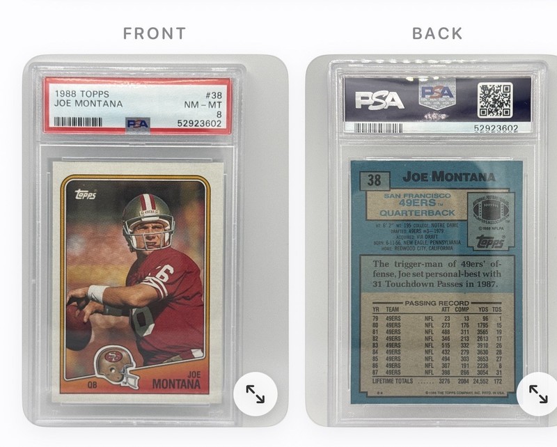 1988 Topps Joe Montana #38 PSA 8 San Francisco 49ers NFL Football Card