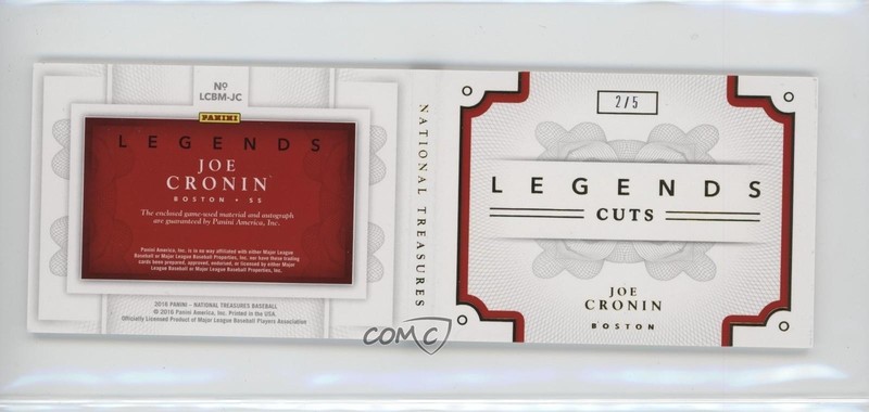 2016 Panini National Treasures Nickname Bat 2/5 Joe Cronin Auto HOF 1rt7 view 2