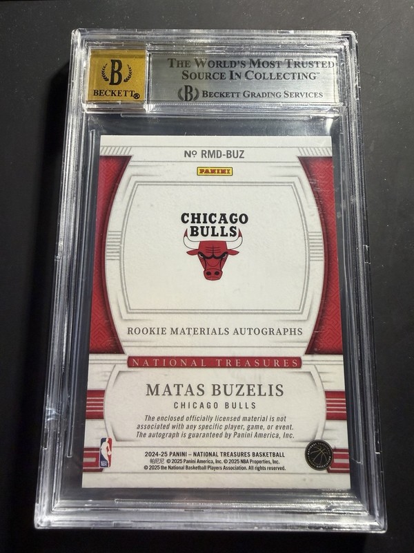 2024 National Treasures Matas Buzelis RC Dual Patch Auto /99 BGS 9 MINT view 2