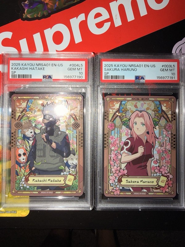 KAYOU 2025 Naruto NRSA01 EN-US PSA 10 SP Kakashi & Sakura 2 Cards #004L5
