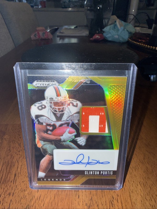 Panini Prizm Legends Gold / 10 Auto - Clinton Portis - Miami Hurricanes - SSP 🏈