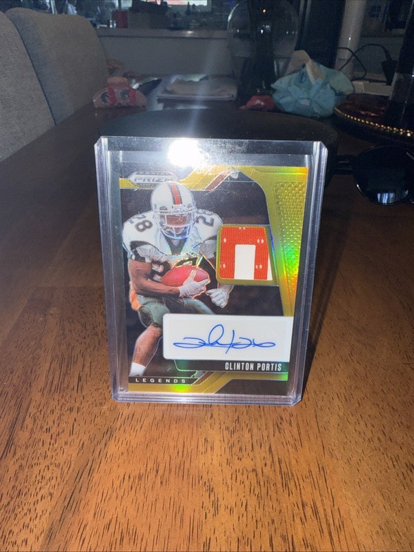 Panini Prizm Legends Gold / 10 Auto - Clinton Portis - Miami Hurricanes - SSP 🏈 view 2