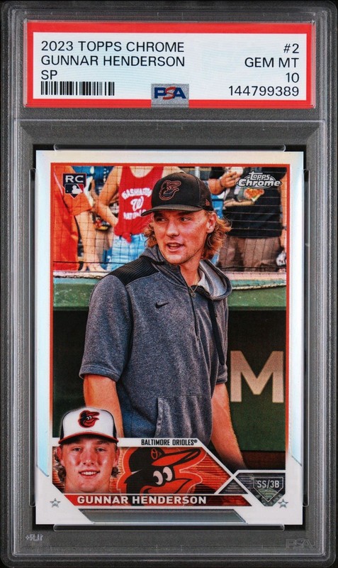 2023 Topps Chrome Image Variation Gunnar Henderson SP #2 Rookie Rc Gem PSA 10