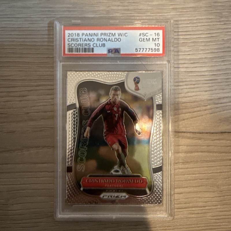 2018 PANINI PRIZM W/C CRISTIANO RONALDO SCORERS CLUB #SC-16 PSA 10 GEM MT