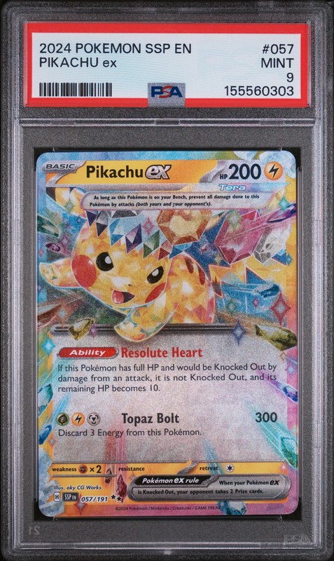 2024 Pokemon Surging Sparks Pikachu EX #057 PSA 9 MINT
