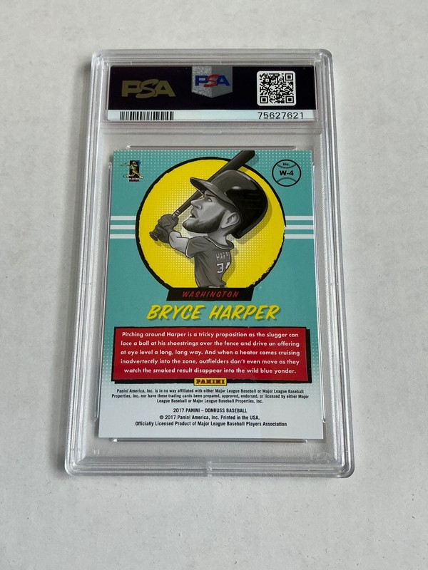 2017 Panini Donruss Whammy Bryce Harper #W4 SP Case Hit PSA 9 Mint view 2