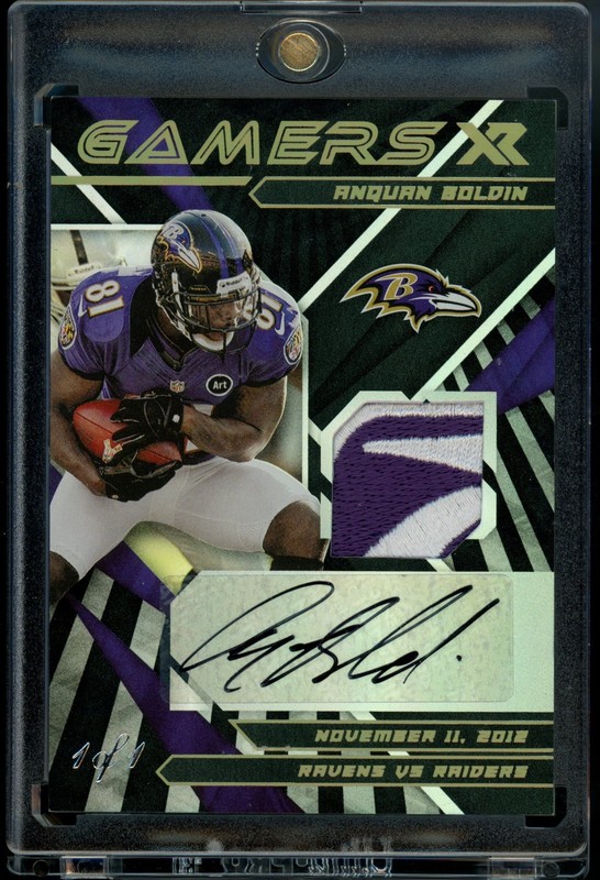 2021 Panini XR ANQUAN BOLDIN Gamers Game USED REEBOK LOGO Patch Auto 1/1 RAVENS
