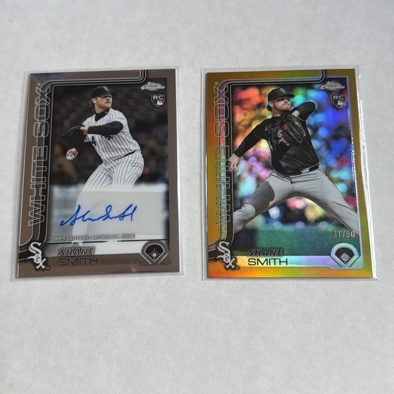 2025 Topps Chrome Update Shane Smith True Gold Rookie Refractor /50 + Base Auto 