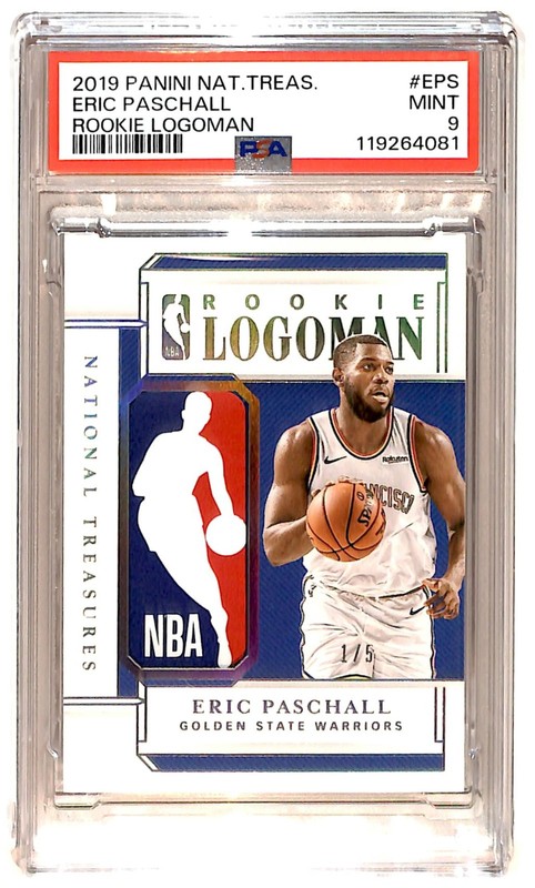 2019-20 National Treasures Logoman 1/5 Eric Paschall Rookie PSA 9 R6220J