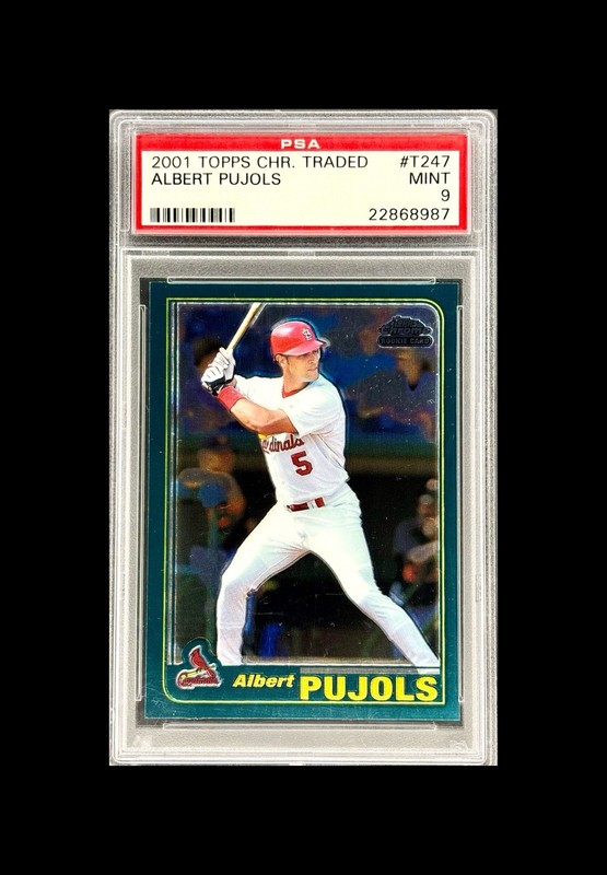 💎2001 ALBERT PUJOLS TOPPS CHROME TRADED ROOKIE RC PSA 9 MINT 💎