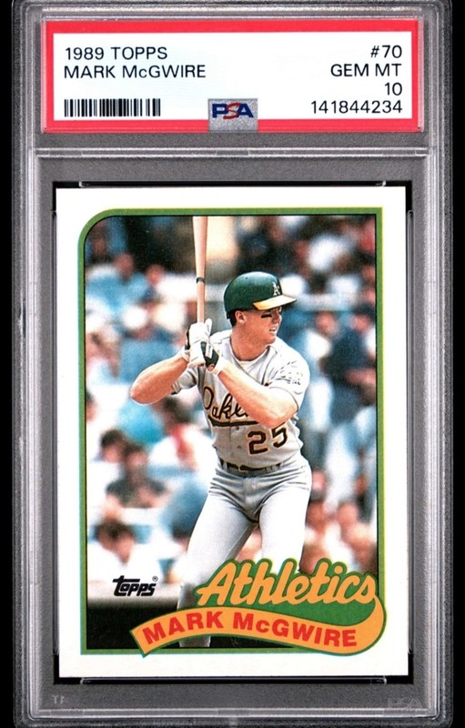 1989 TOPPS #70 MARK MCGWIRE OAKLAND ATHLETICS PSA 10 GEM MINT