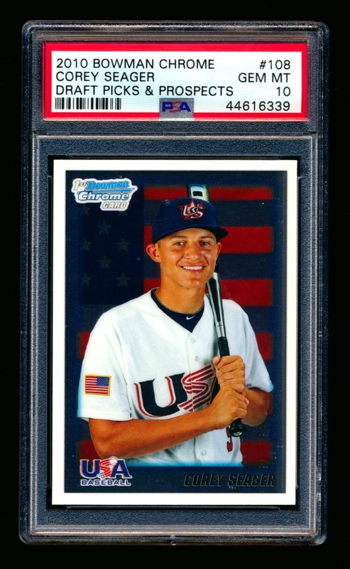 2010 BOWMAN CHROME COREY SEAGER RC 1ST ROOKIE CARD USA DODGERS PSA 10 GEM MINT! view 1