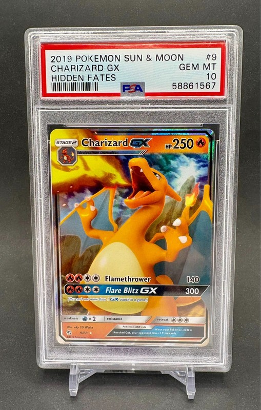 PSA 10 Charizard GX #9 2019 Pokemon Sun & Moon SM Hidden Fates GEM MINT