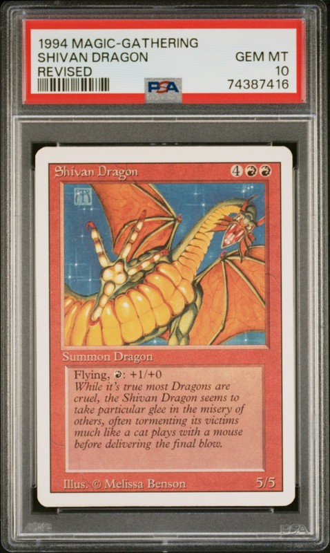 MTG Shivan Dragon - Revised 3rd Edition - PSA 10 GEM MINT - Graded Vintage Magic