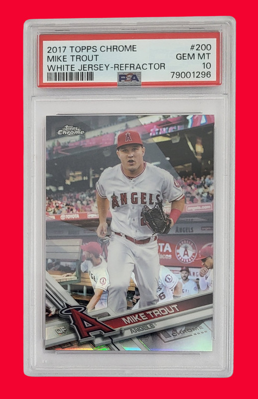 2017 Topps Chrome Mike Trout White Jersey Variation Refractor #200 PSA 10