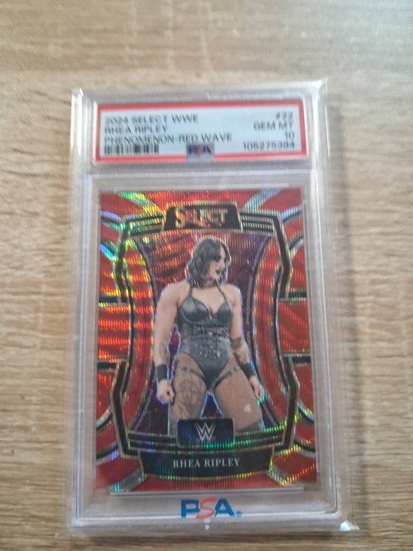 2024 Select WWE Rhea Ripley Phenomenom Red Wave PSA 10