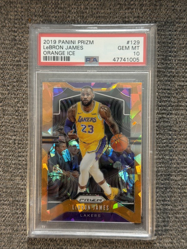 2019-20 Panini Prizm LeBron James - Orange Ice Prizm #129 PSA 10 GEM MINT
