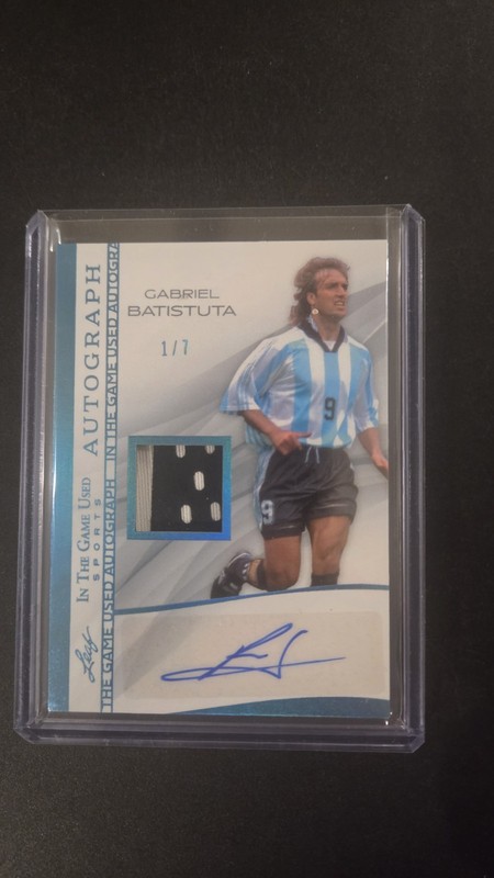 Gabriel Batistuta 1/7 Auto 2025 Jersey Card Leaf In The Game IGA-GB1 Argentina