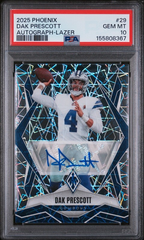 2025 Panini Phoenix - Dak Prescott #29 Lazer Auto /25 Cowboys PSA 10 Pop 1!