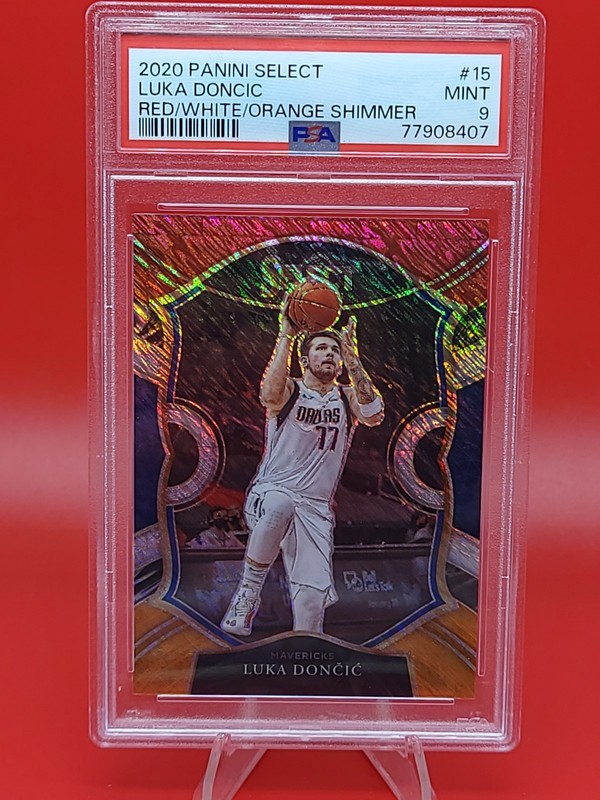 2020 Panini Select #15 Luka Doncic MINT Red/White/Orange Shimmer PSA 9