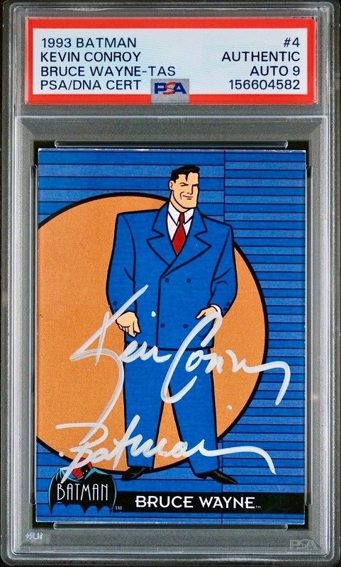 KEVIN CONROY SIGNED CARD - BATMAN PSA AUTO 9 - 1993 TOPPS BATMAN ANIMATED BTAS