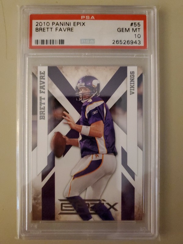 2010 Donruss Epix Brett Favre card #55 graded PSA 10 POP 15