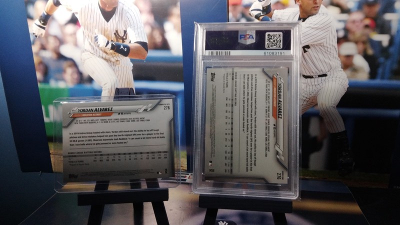 2020 Topps Yordan Alvarez Rookie card#276 PSA 10 + Factory Set Variation Rookie view 2