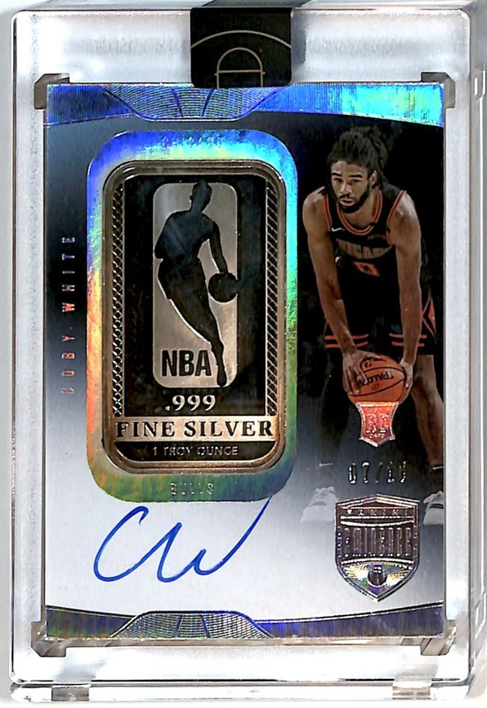 2019-20 Panini Eminence Silver Bar LOGOMAN 7/10 Coby White Rookie Auto R6220J