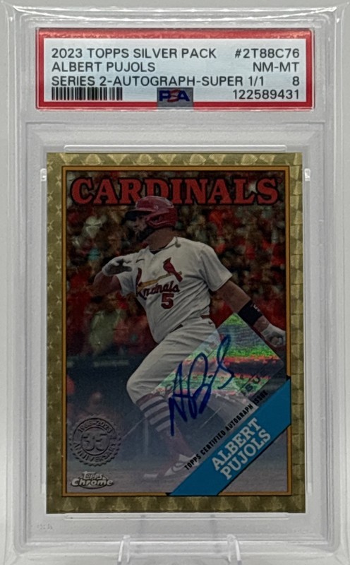 2023 Topps Chrome Albert Pujols 1/1 Superfractor AUTO PSA 8 Silver Pack 2T88C76
