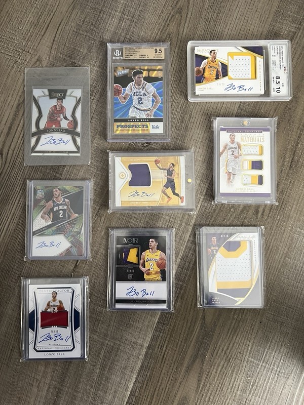 Lonzo Ball Lot (autos, numbered and patches)