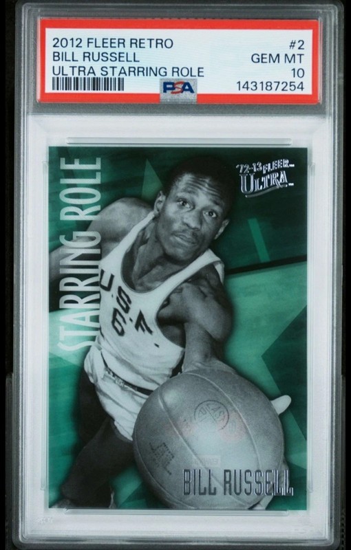 2012 FLEER RETRO ULTRA STARRING ROLE #2 BILL RUSSELL HOF POP 4 PSA 10 GEM MINT