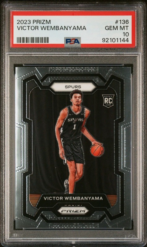 2023-24 Panini Prizm Victor Wembanyama Rookie #136 Base Spurs PSA 10