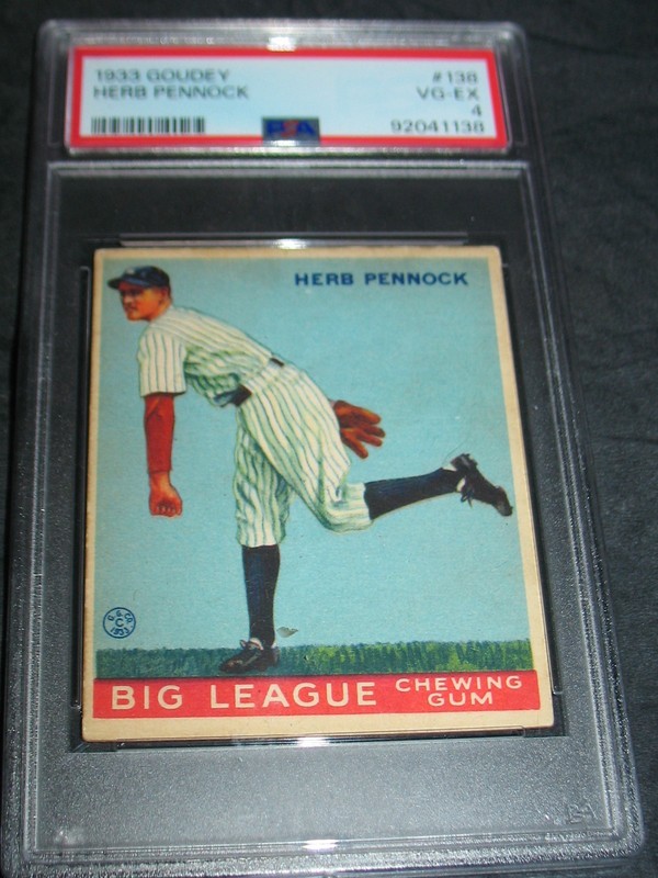 1933 Goudey #138 Herb Pennock PSA VG/EX 4 ~ New York Yankees Hofer!