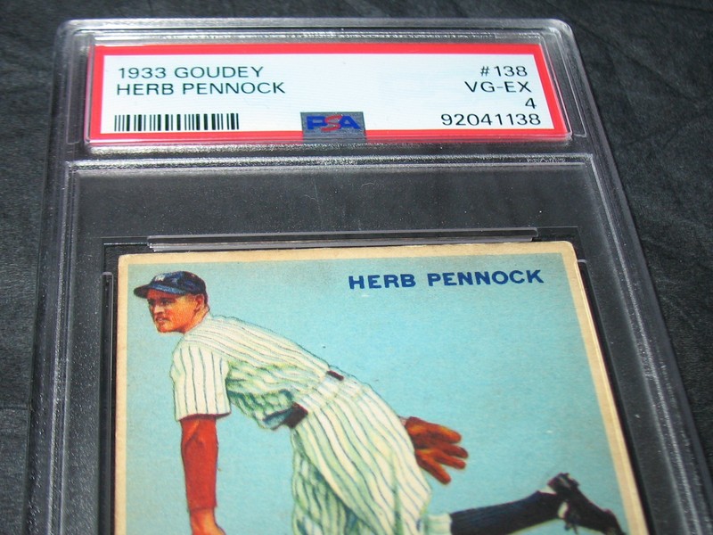 1933 Goudey #138 Herb Pennock PSA VG/EX 4 ~ New York Yankees Hofer! view 2