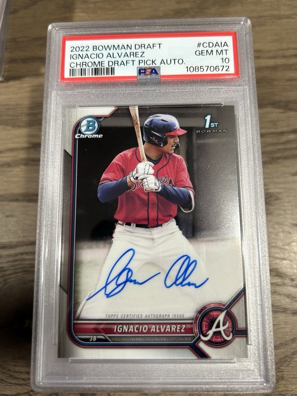 2022 Bowman Draft Ignacio Nacho Alvarez Chrome Auto 1st Braves PSA 10