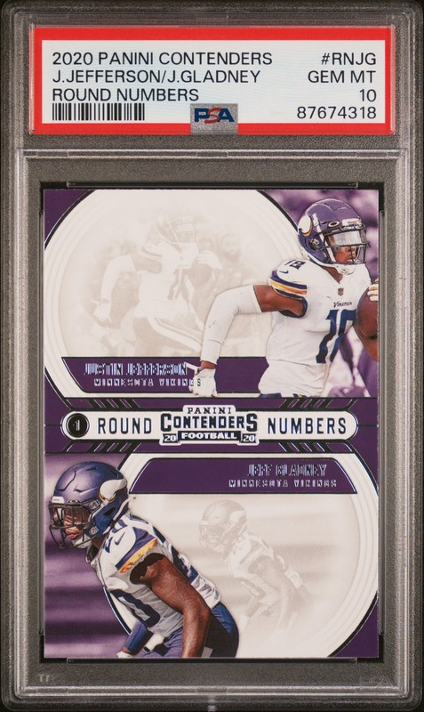 Justin Jefferson 2020 Panini Contenders Round Numbers PSA 10 Rookie