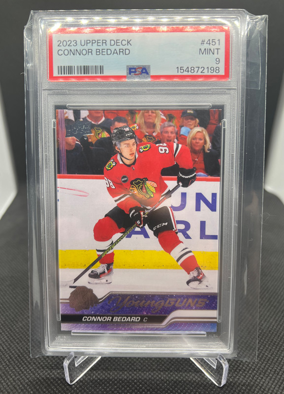 2023-24 Upper Deck Series 2 Connor Bedard Young Guns RC #451 PSA 9 Blackhawks