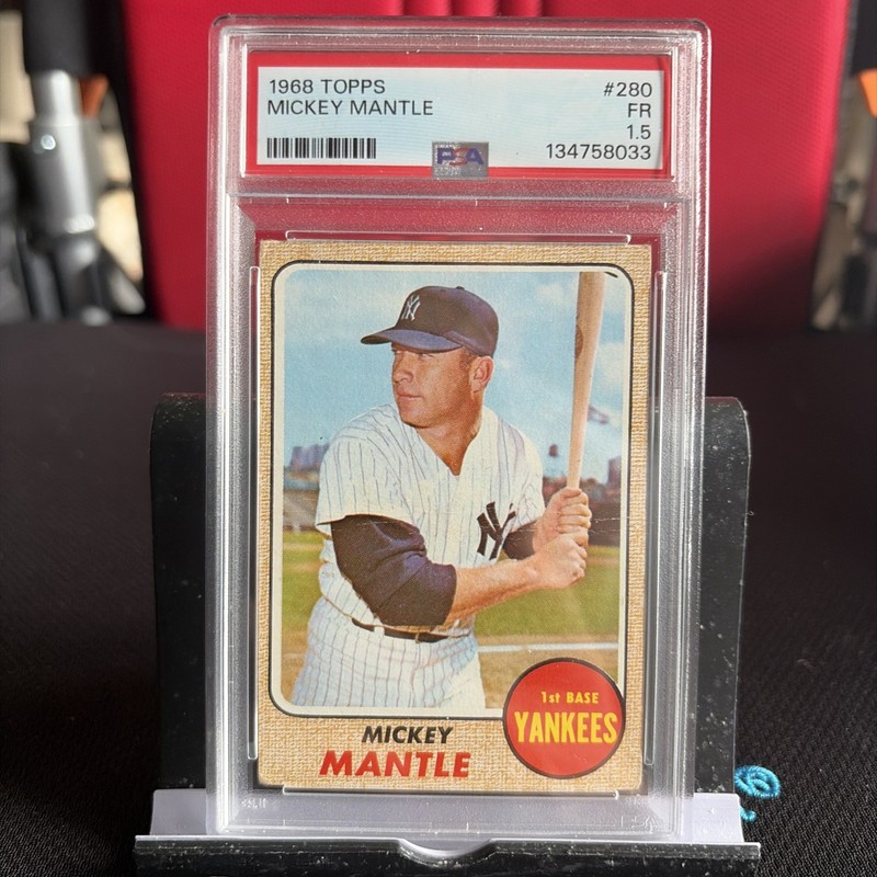 Mickey Mantle 1968 Topps Baseball Card #280 PSA 1.5 Yankees *8033