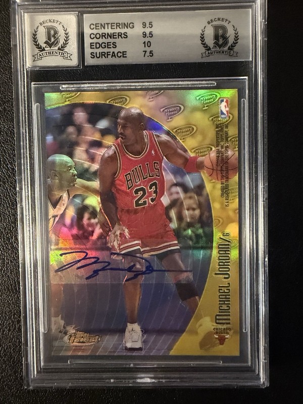 1998 Topps Finest Mystery Refractors M1 Jordan Kobe BGS 8.5 Dual Sticker Auto 10