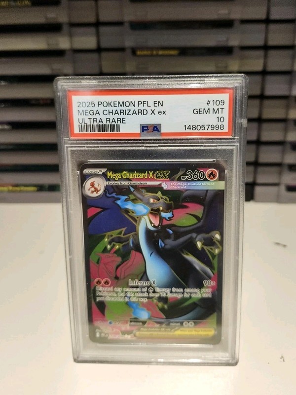 MEGA CHARIZARD X EX 2025 POKEMON PHANTASMAL ULTRA RARE 109/094 PSA GRADED 10!⭐️⭐
