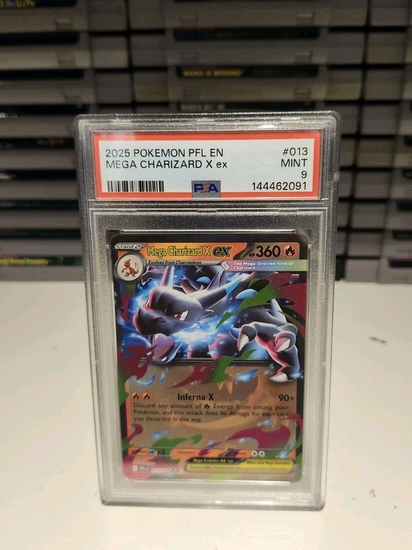 2025 Pokemon Mega Charizard X ex 013/094 Phantasmal Flames PSA GRADED 9!!!⭐️⭐️⭐️