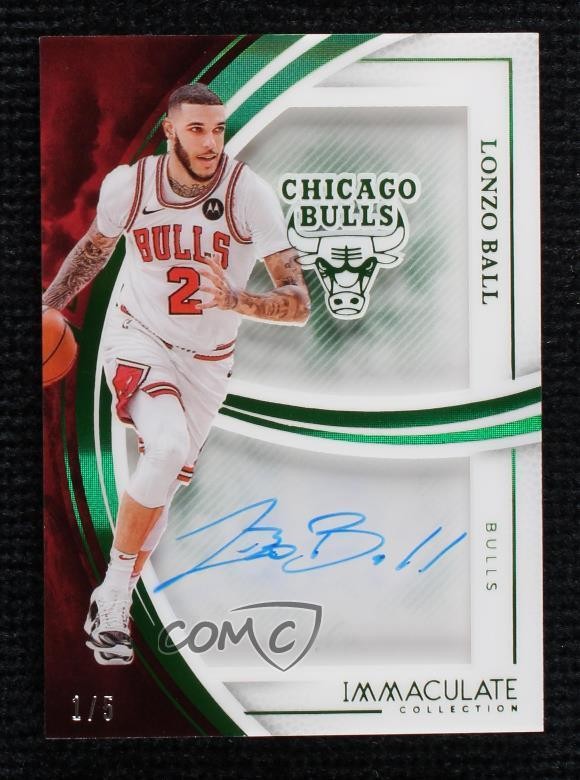 2024-25 Panini Immaculate Shadowbox Signatures Green 1/5 Lonzo Ball #SS-BAL Auto