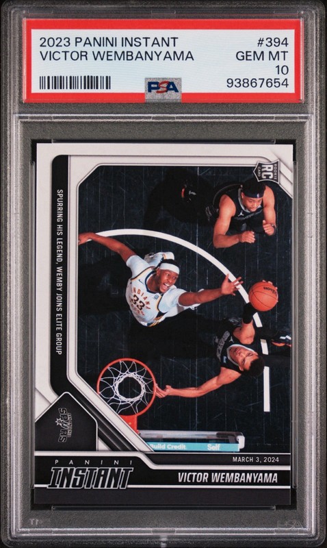2023-24 PANINI INSTANT #394 VICTOR WEMBANYAMA RC Rookie SP PSA 10 Gem Mint